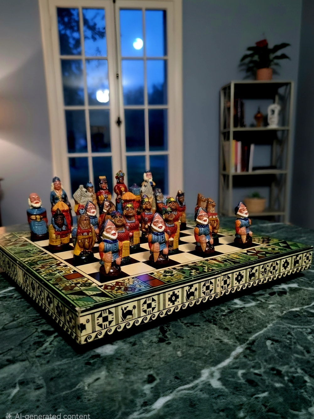 Hand-Painted Decorative Chess Set in Multiple Colors